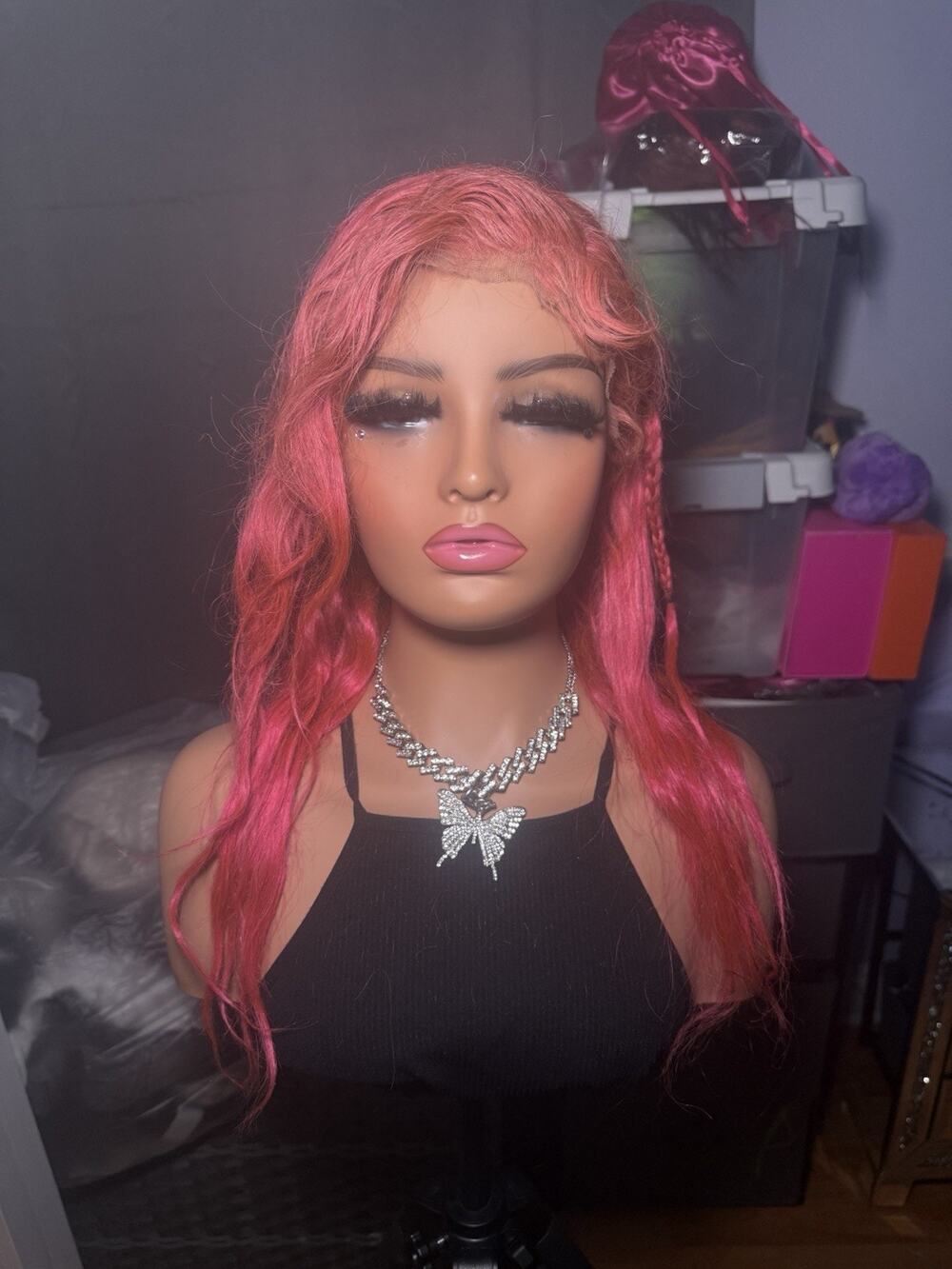 Pink Human Hair Lace Front Wig – 13x6 Lace